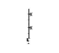 DIGITUS Support d'écran - Pince de table - Dual-Mount - Vertical - Jusqu'à 32 pouces - VESA 75 & 100 - Noir