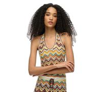 DÃ©bardeur Ã dÃ©colletÃ© en maille zigzag et dos nu femme Superdry Vert XL
