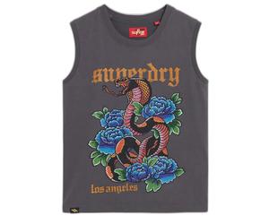 DÃ©bardeur Ã strass effet tatouage femme Superdry Gris S