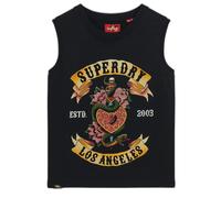 DÃ©bardeur Ã strass effet tatouage femme Superdry Noir S