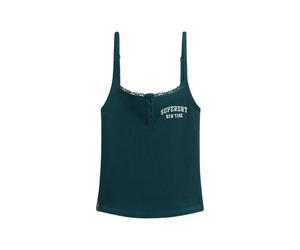 DÃ©bardeur brodÃ© Ã boutons femme Superdry Athletic Essentials Vert M