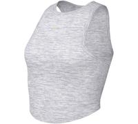 DÃ©bardeur court ajustÃ© cÃŽtelÃ© femme Nike Essentials Blanc XL