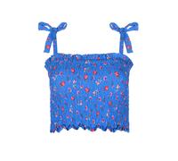 DÃ©bardeur court smockÃ© femme Lisca Java Bleu S