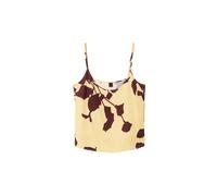 DÃ©bardeur en viscose Ã motif feuillage femme Stefanel Jaune M