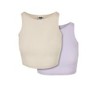 Lot de 2 débardeurs courts côtelés femme Urban Classics - vert/violet - S L