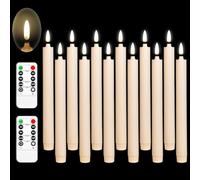 Da by Bougies à LED, Nouvelles bougies de fenêtre à batterie 3D, LED bougies à batterie scintillante sans flamme avec bougies à distance/fonction minuterie (lumière blanche chaude) - lot de 12