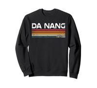 Da Nang Vietnam Vintage Rétro Voyage Rayures Sweatshirt