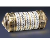 DA VINCI CODE réplique mini CRYPTEX en métal avec finition OR coffret avec code