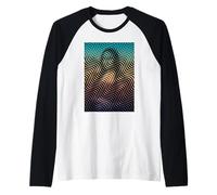 Da Vinci Mona Lisa Illusion Abstrait Moderne Manche Raglan