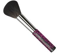 da Vinci, Pretty Pink Pinceau à poudre rond en fibres synthétiques vegan douces et poudrées Finition uniforme naturelle Manche en bois laqué Virole argentée Motif léopard Rose Taille 0