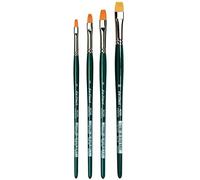 Da vinci serie 122 Nova Pinceau synthétique plat, SET 4 PCS,NO 4, 6, 8, 10, Pour aquarelle, peinture à l'huile et acrylique,Made in Germany