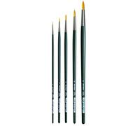 Da Vinci Serie 1670 Nova Pinceau synthétique,Long, Vert, Rond, Set 5 PCS,NO, 2, 4, 8,12,16. Made in Germany pour Aquarelle, Peinture à l'huile et Acrylique,Made in Germany
