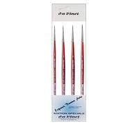 Da Vinci Series 5580 cosmotop Spin Brown - Lot de 4 pinceaux synthétiques, n ° 0/2, 0/3, 0/5, 0/10