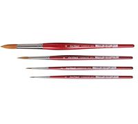 Da Vinci Series 5580 cosmotop Spin Brown - Lot de 4 pinceaux synthétiques, n ° 0, 2, 6, 12