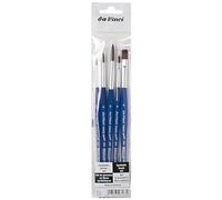 da Vinci Student Series 3504 Forte Étudiant - Lot de 5 pinceaux - Synthétique Forte avec poignées Bleues - Robuste et résistant pour Tous Les médias