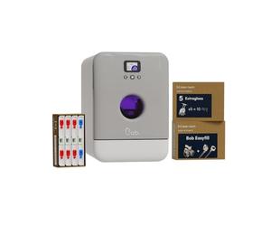 DAAN TECH Bob - Lave-vaisselle Compact 3 Couverts Encastrable - Pose Libre, Avec Réservoir, Portable - Séchage Naturel - Assiette 29 cm - Label Origine France Garantie, Eco-Conçu (Premium Silver)