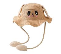 DAaomi Baby Straw Summer Children Ears Sunhat with Moving Rabbit Hats Bag air Caps Kids Hats & Caps De Cowboy Scintillant (G, One Size)