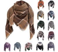 DAaomi écharpe Triangle Femme Homme Hiver Chaud élégant Foulard Triangle à Carreaux Chic Grande Taille étole Wraps Classique écharpe Cape Souple Chaude Confortable Vintage Mode Scarf 2023 Automne