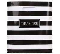 Daarcin Lot de 100 sacs de courses réutilisables en plastique avec poignée pour boutique, fête, friandises, magasins, vêtements, vêtements - 40,6 x 45,7 cm