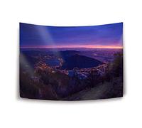 Daawqee Tapisseries Tapestry Wall Hanging, Night City View from Above Night Wall Tapestry with Art Nature Home Decorations for Living Room Bedroom Dorm Decor in 51x60 inches