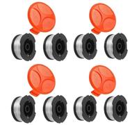 Daaxing Bobine et ligne + couvercle pour débroussailleuse Black & Decker STC1820PC ST5530 STC1815 STC1820D Accessoires de rechange (8 bobines + 4 capuchons de bobine)