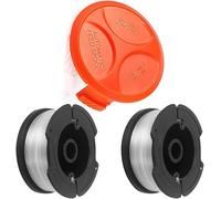 Daaxing Bobine et ligne + couvercle pour débroussailleuse Black & Decker STC1820PC ST5530 STC1815 STC1820D Accessoires de rechange (2 bobines + 1 capuchon de bobine)