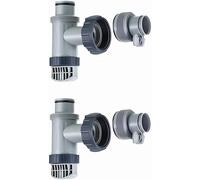 Daaxing Lot de 2 adaptateurs de tuyau de rechange pour valve de réservoir de piscine, adaptateur de tuyau de type B pour Intex, adaptateur de filtre de piscine avec valve à piston