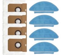 Daaxing Lot de 8 sacs à poussière en tissu pour aspirateur Lubluelu, pour aspirateur robot SL68, accessoires de rechange pour aspirateur robot, 4 chiffons de nettoyage, 4 sacs à poussière