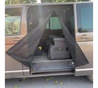 Daaxing Moustiquaire pour porte coulissante de van - En maille noire - Avec fermeture éclair - Convient pour porte latérale de caravane, camping-car, porte latérale - Taille M : 156 x 150 cm