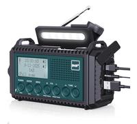 Dab/Dab+/FM Radio d'urgence Portable, Radio Solaire Manivelle avec Lampe Torche LED & Lampe de Lecture, 5000mAh Batterie Rechargeable, Alarme SOS de Camping, Bleu