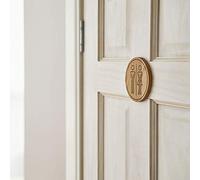 DABA Panneau de toilettes en chêne rustique (naturel, drôle)