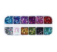 DABAIXIONG 12grid Sequins D'étoiles À Cinq Points Taille 3 Mm Bijoux Mélangés Bijoux Résine Résine À Paillettes Remplies Flocons Holographiques 3D