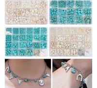 DABAIXIONG Élégants Perles Turquoises Vertes/Blanc
