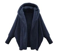 DABAOK - Veste en polaire pour femme avec poche ouverte sur le devant, Marine militaire., XXL