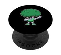 Dabbing Broccoli - Funny Nutritionist Vegan Broccoli Lover PopSockets PopGrip Adhésif