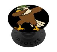 Dabbing Cartoon Eagle Cap Lunettes USA Mème Pygarque PopSockets PopGrip Adhésif