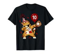 Dabbing Cool Cat Baseball 10e Anniversaire T-Shirt