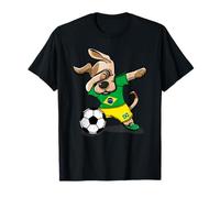 Dabbing Dog Brésil Fans Maillot de Football brésilien T-Shirt