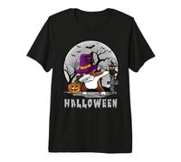 Dabbing Dog Halloween Boston Terrier Dog Dab Hat Witch T-Shirt Haut de Gamme