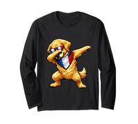 Dabbing Golden Retriever Lunettes de Soleil avec Drapeau de la France Manche Longue