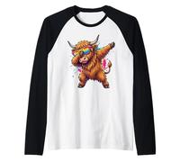 Dabbing Highland Cattle Sunglasses Kids Boys Cow Lover Manche Raglan