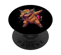 Dabbing Highland Cattle Sunglasses Kids Boys Cow Lover PopSockets PopGrip Adhésif