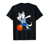 Dabbing Husky Chien Grèce Basketball - Drapeau Grec Sport T-Shirt
