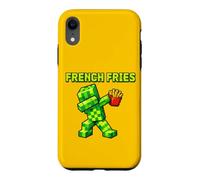 Dabbing Pixel Green Character French Fries Funny Gaming Shir Coque pour iPhone XR