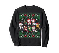 Dabbing Santa Elf Friends Christmas Lights Boys Girls Xmas Sweatshirt