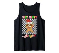 Dabbing Sloth Stay Merry and Bright Christmas Groovy Xmas Débardeur