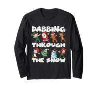 Dabbing Through The Snow Christmas Team Funny Santa Squad Manche Longue