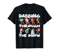 Dabbing Through The Snow Christmas Team Funny Santa Squad T-Shirt