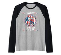 Dabbing Uncle Sam America Flag Patriotic 4th of July Manche Raglan