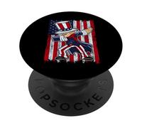 Dabbing Uncle Sam America Flag Patriotic 4th of July PopSockets PopGrip Adhésif